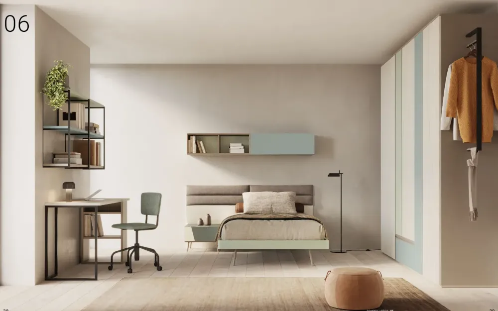 Cameretta in laminato materico Cameretta con scrivania in natural wood scontata a PREZZI OUTLET^Collezione esclusiva