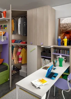 San Martino Mobili Cameretta in laminato materico Cameretta a soppalco 28 scontata a PREZZI OUTLET- Camerette