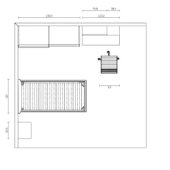 Discount Cameretta in laminato opaco Cameretta moretti blu Moretti compact scontata a PREZZI OUTLET Camerette