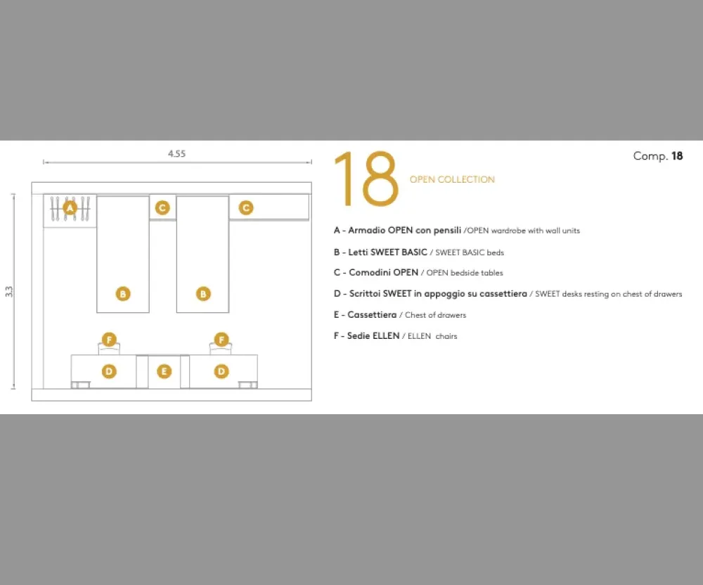 New Cameretta in legno Open 18 scontata a PREZZI OUTLET Camerette