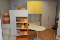 Discount Cameretta Klou giallo arancio  con letto a ponte scontata Camerette