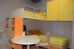 Discount Cameretta Klou giallo arancio  con letto a ponte scontata Camerette