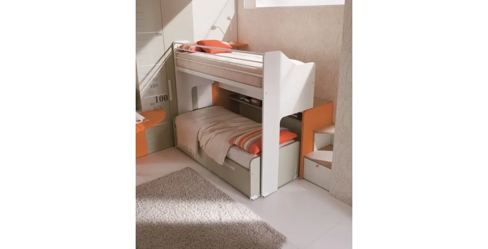 Cameretta Letto genius con letto a castello scorrevole in offerta^Dielle Clearance