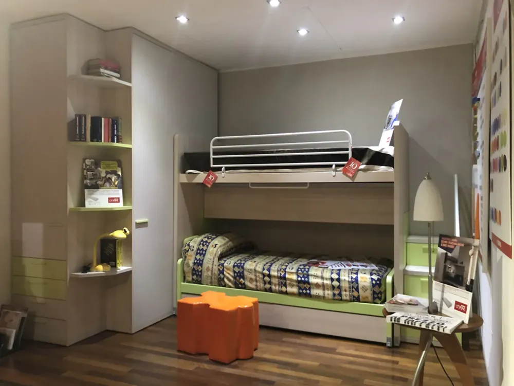 Doimo CityLine Cameretta Luna/cubo con letto a soppalco scorrevole scontata- Camerette