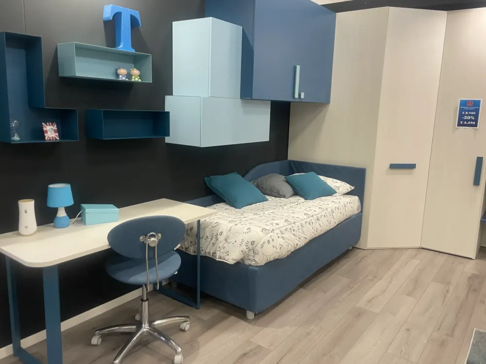 Cameretta Navy Moretti compact letti a terra scontata^Moretti Compact Camerette Online
