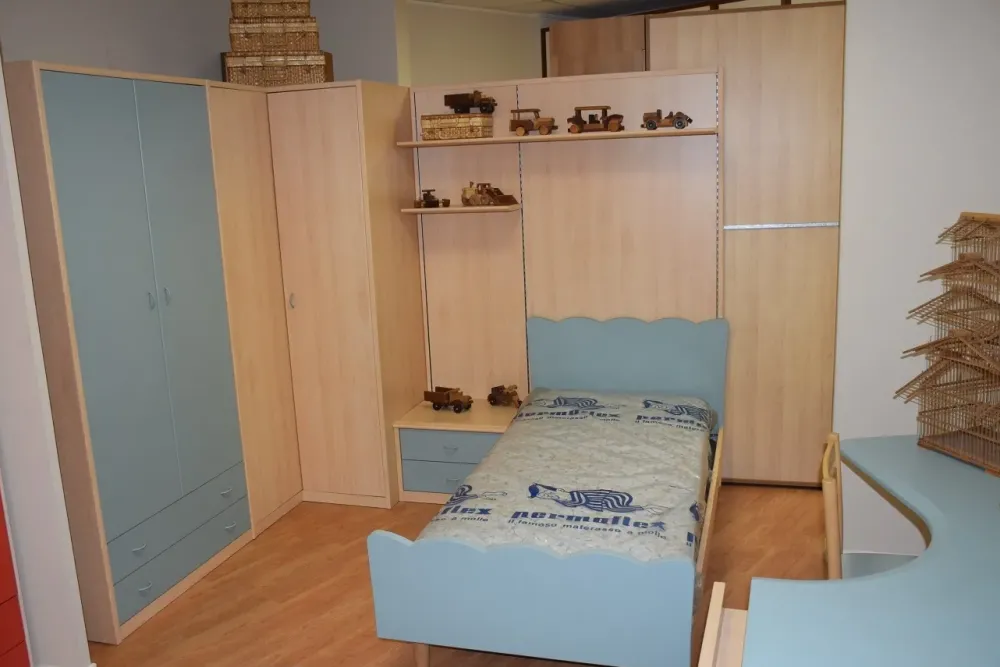 Battistella CAMERETTA Polo faggio e verde ghiaccio a PREZZI OUTLET- Camerette