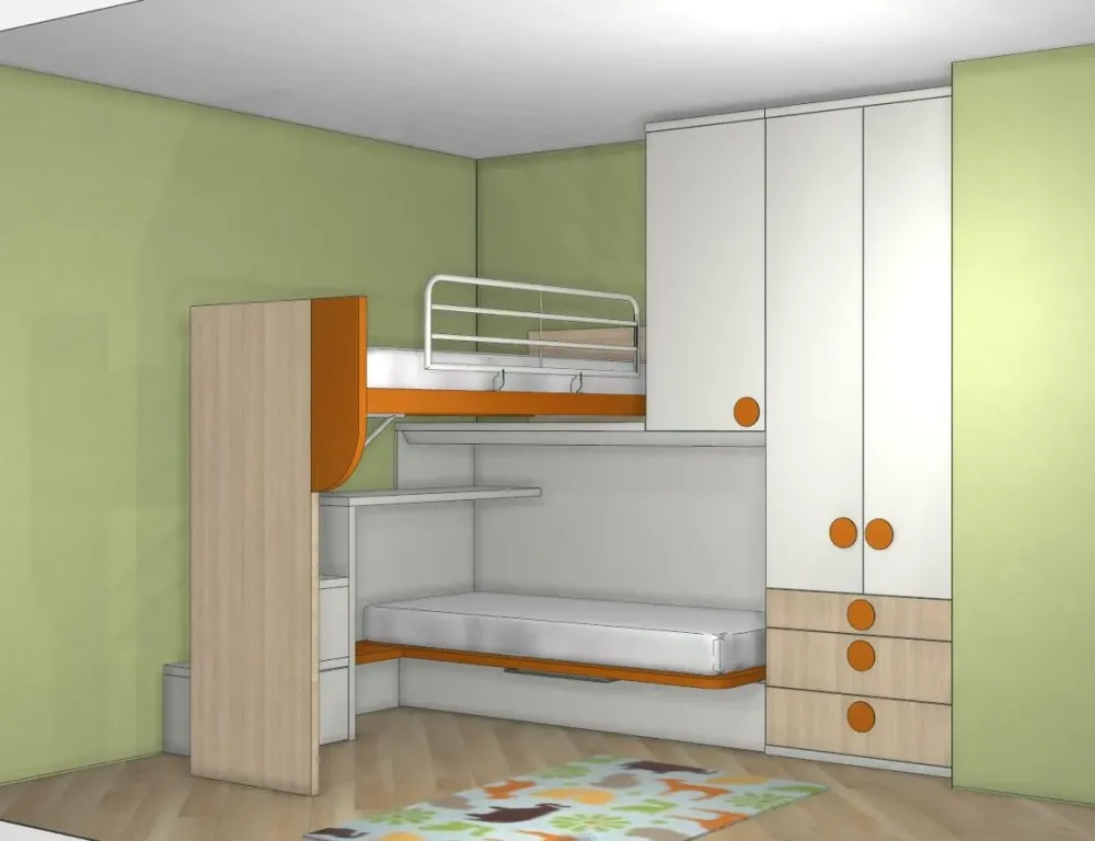 Cameretta Qik aramis con letto a soppalco scontata^Doimo CityLine Best