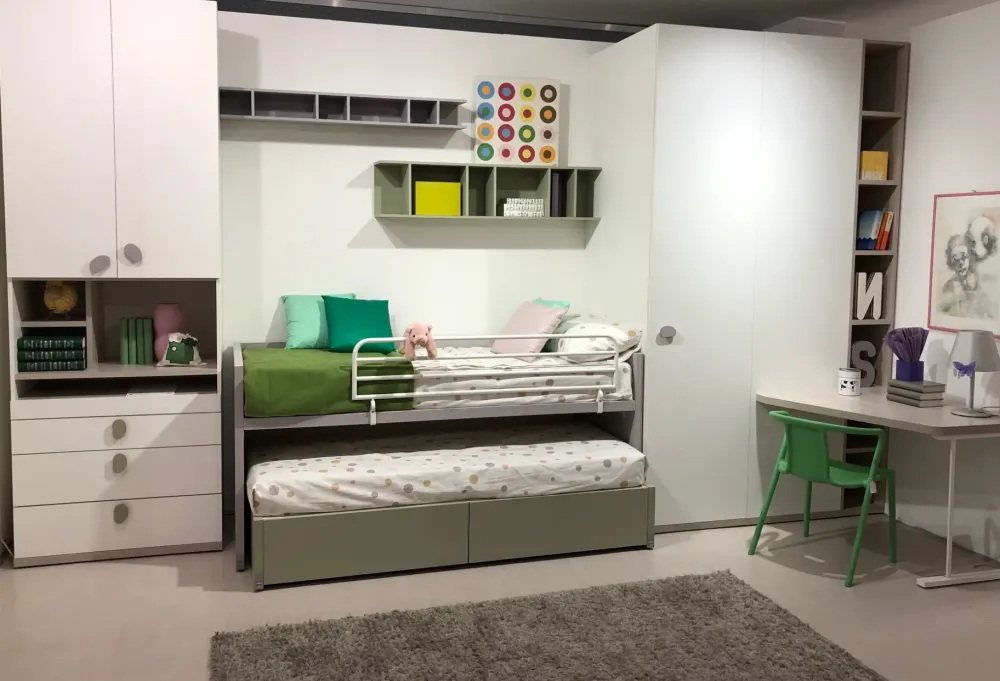 Cameretta Qik con letto a soppalco scontata^Doimo CityLine