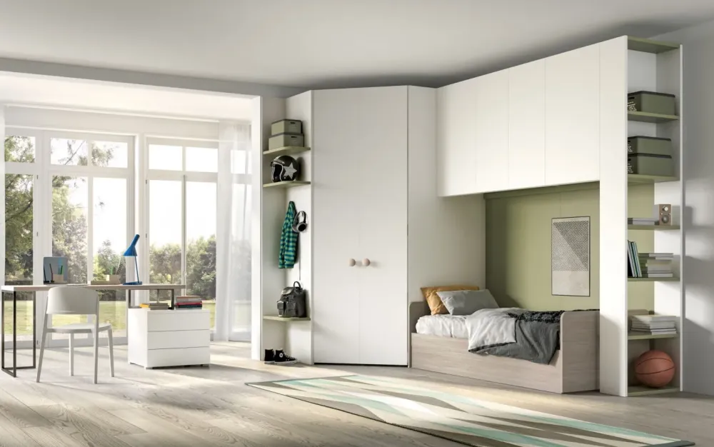 Collezione esclusiva Cameretta Room141 in laccato opaco a prezzo scontato- Camerette