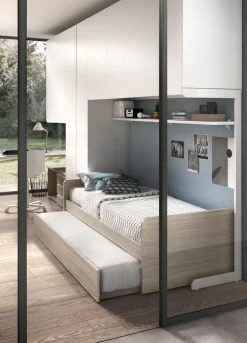 ZG Mobili Cameretta Room146 con letto a soppalco scorrevole in Offerta Outlet- Camerette