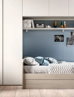 ZG Mobili Cameretta Room146 con letto a soppalco scorrevole in Offerta Outlet- Camerette