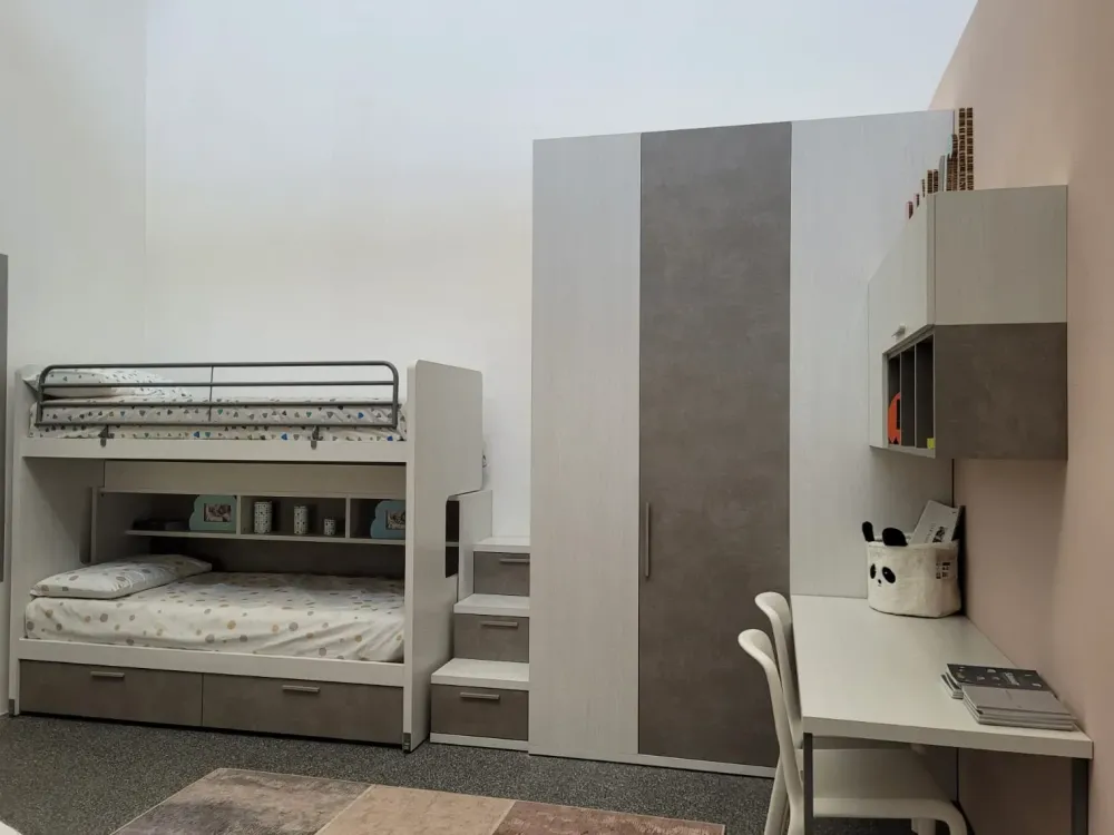 Doimo CityLine Cameretta Roy e kubo con letto a castello scorrevole a prezzo Outlet- Camerette