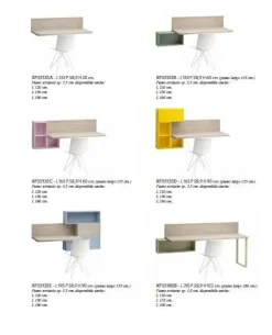 ZG Mobili Cameretta Scrittoio sospeso  senza letto scontata- Camerette