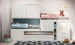 San Martino Mobili Cameretta Smart junior 42 con letto a soppalco scorrevole in offerta- Camerette