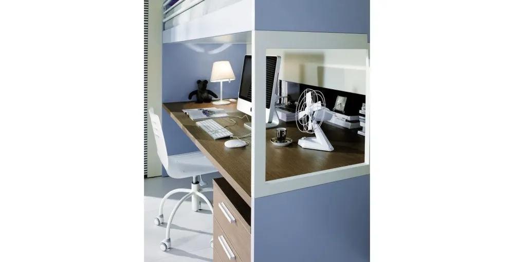 Dielle Cameretta Soppalco merlino con letto a soppalco a prezzo Outlet- Camerette