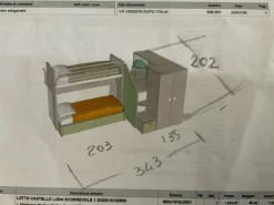 Cameretta Tana del lupo  con letto a castello scontata^Doimo CityLine Discount