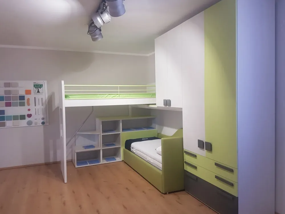 Cameretta Vip con soppalco scorrevole e terzo letto SCONTATA^Dielle Best