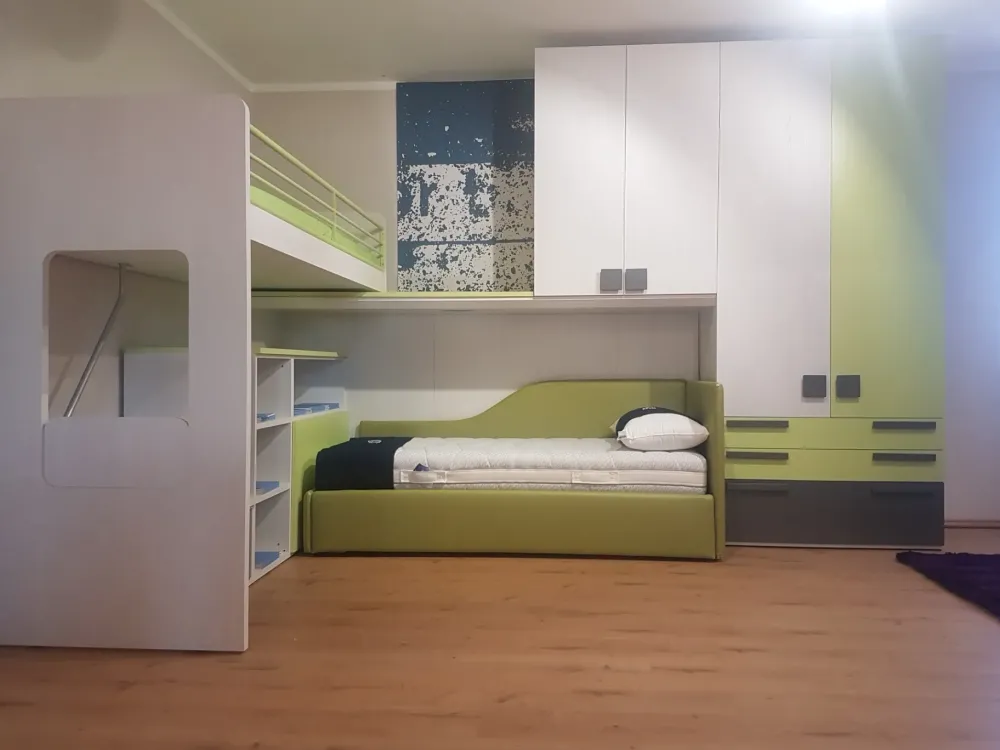 Cameretta Vip con soppalco scorrevole e terzo letto SCONTATA^Dielle Best