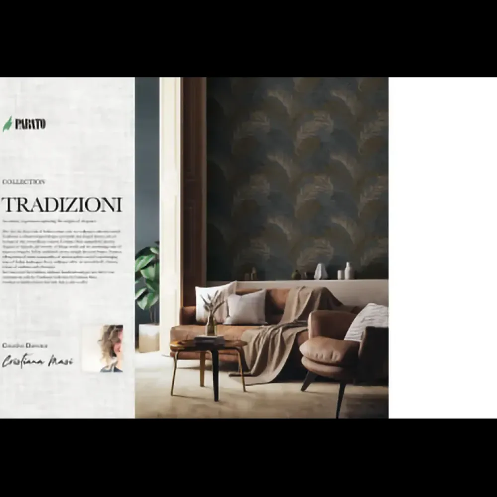 Carta da parati per camera da letto modello Felce scontata^Artigianale Discount