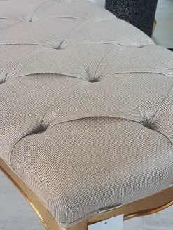 Danti Cassapanca in stile rococò Panchetta foglia oro e tessuto a prezzo Outlet- Antiquariato