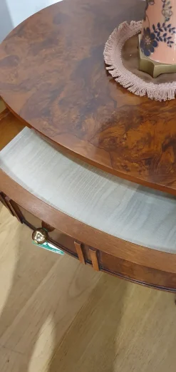 Artigianale Cassettiera Classica modello Ovale in radica con ribalta a marchio a prezzo scontato- Cassettiere