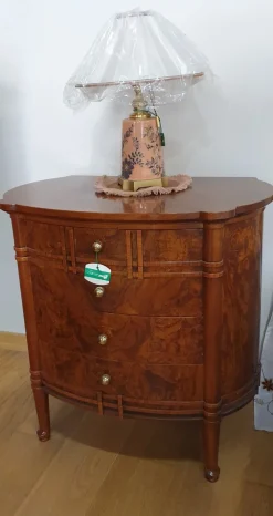 Artigianale Cassettiera Classica modello Ovale in radica con ribalta a marchio a prezzo scontato- Cassettiere