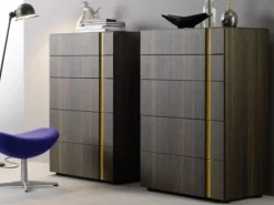 Sangiacomo Cassettiera in Laccato opaco Abaco settimanale con gola in Offerta Outlet- Cassettiere