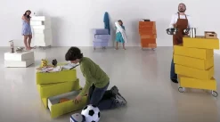 Outlet Cassettiera in Laccato opaco Morgana 7 cassetti a prezzo Outlet Cassettiere