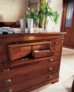 Artigianale Cassettiera in Legno Modello quadrifogli a prezzo Outlet- Cassettiere
