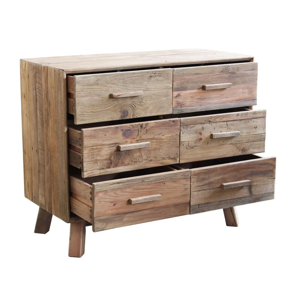 Outlet Etnico Cassettiera Legno riciclato in Legno a prezzi convenienti- Cassettiere