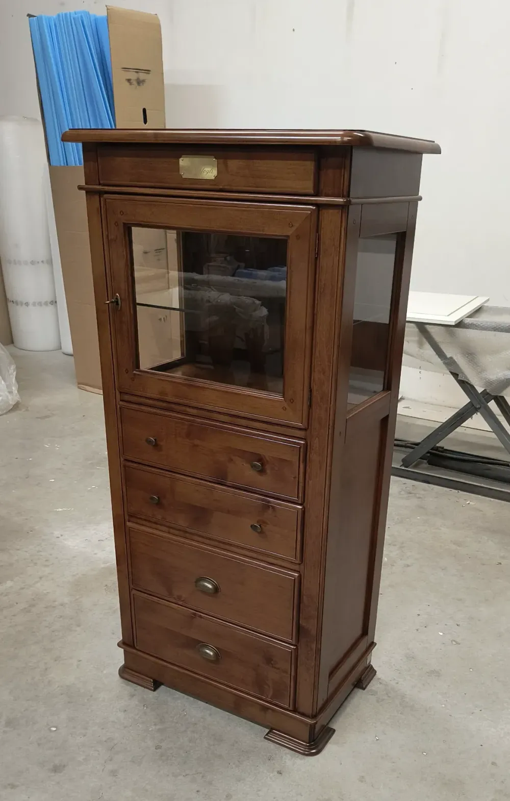 Artigianale Cassettiera Modello quadrifogli in Legno con forte sconto- Cassettiere