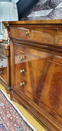 Artigianale Cassettiera Stile '800 in piuma di noce in Legno a prezzi convenienti- Cassettiere