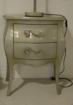 Codia Camera Gruppo letto Moderne in foglia argento Comò e comodini- Cassettiere