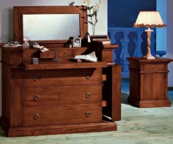 Artigianale Comò Comò-secretaire con fianchi apribili scontato del 50% in legno a prezzo ribassato- Cassettiere