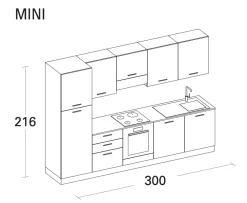 Arrex Composizione 300-02 : moderna, lineare, altri colori, scontata 20%.- Cucine Lineari|Cucine Moderne