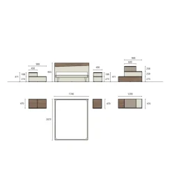 Composizione gl-08 : camera da letto OFFERTA OUTLET. Stile moderno, pratico e funzionale.^Marka Online