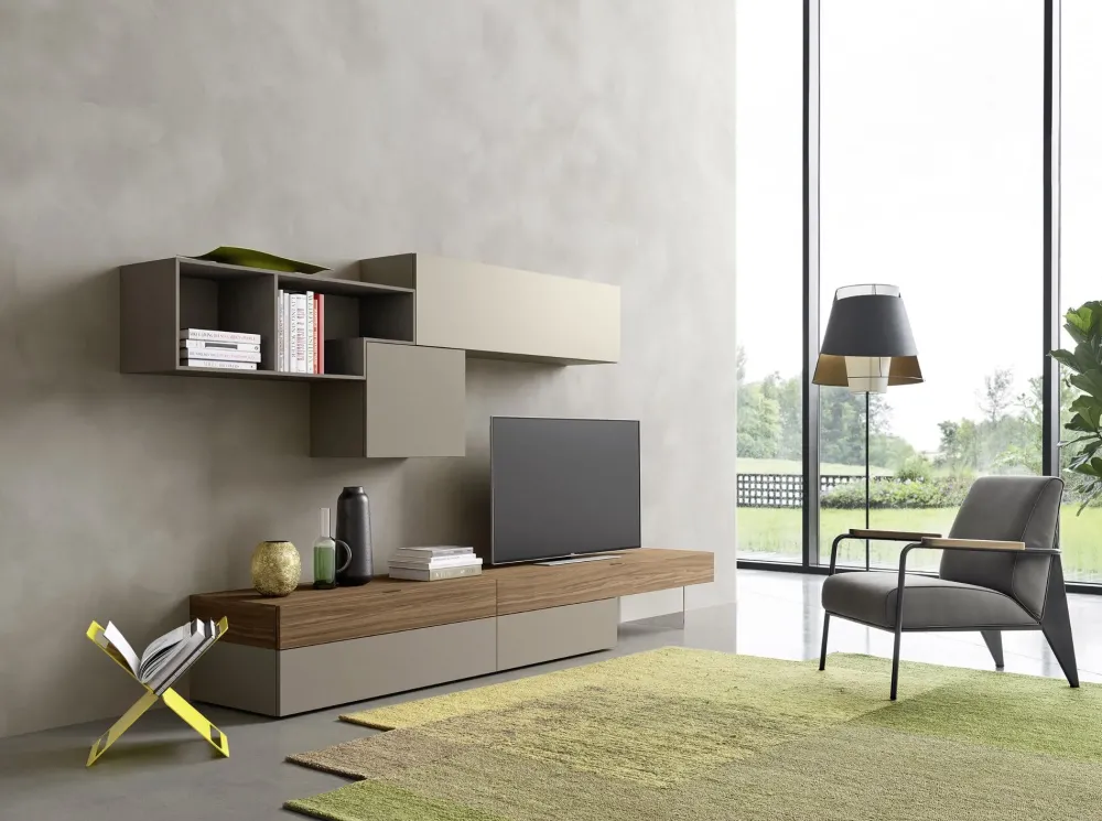 Sangiacomo Composizione per il living modello Lampo di in Offerta Outlet- Soggiorni Completi
