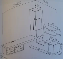 Duebitalia Composizione per il soggiorno modello Club 36 angolo di in Offerta Outlet- Soggiorni Completi