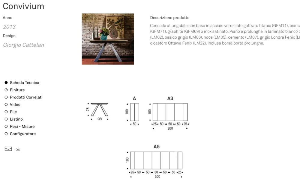 Online Consolle modello Convivium scontata del 38% Consolle
