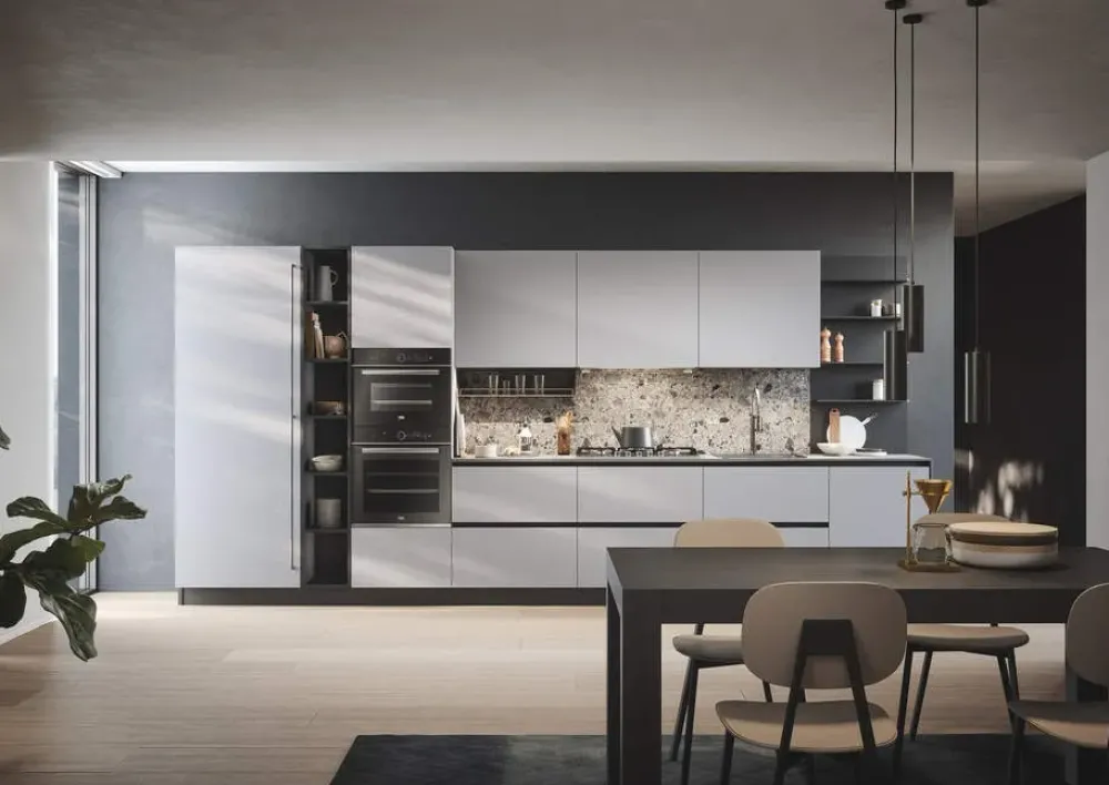 Prima Cucine Cucina a PREZZI OUTLET in laminato materico -50%- Cucine Lineari|Cucine Moderne