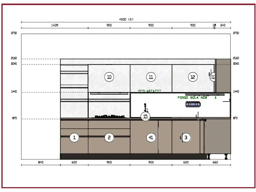 Cucina a PREZZI OUTLET in legno -51%^Arredo3 New
