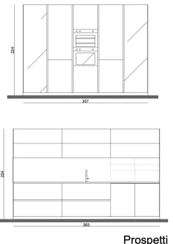 Poliform Cucina a PREZZI OUTLET in laminato opaco -45%- Cucine Lineari|Cucine Design