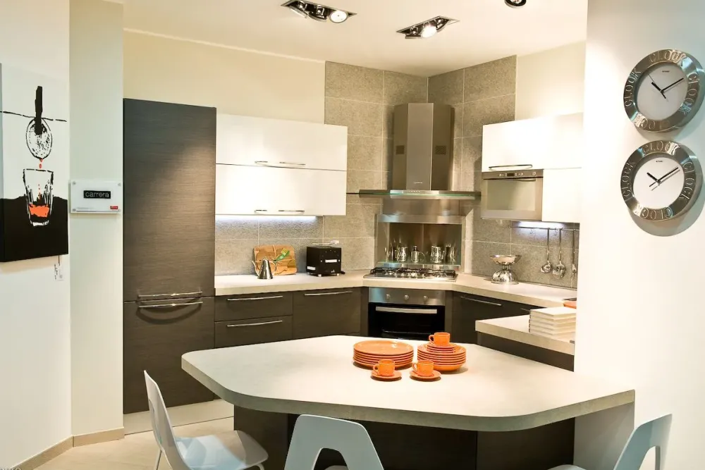 Veneta Cucine Cucina a PREZZI OUTLET in laminato materico -50%- Cucine Ad Angolo|Cucine Moderne