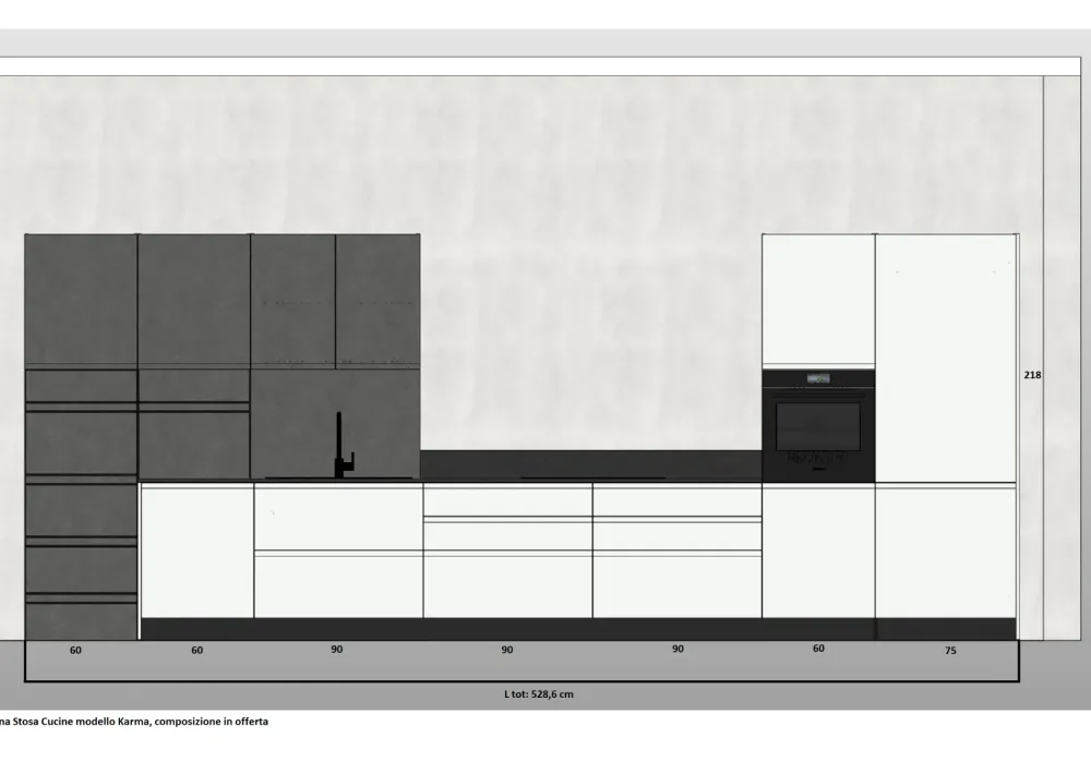 Stosa Cucina a prezzo ribassato lineare moderna Karma- Cucine Lineari|Cucine Moderne