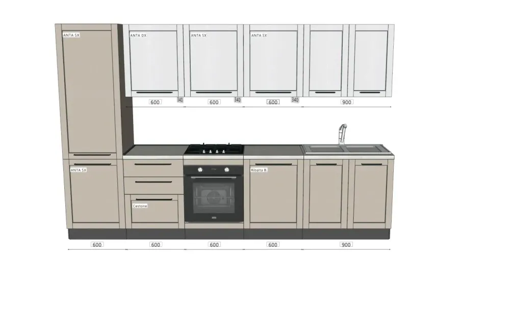 Arrex Cucina a prezzo ribassato lineare moderna Dallas- Cucine Lineari|Cucine Moderne