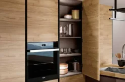Imab Cucina a prezzo scontato ad angolo moderna Capri bianca e noce- Cucine Ad Angolo|Cucine Moderne