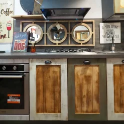 Cucina a prezzo scontato lineare provenzale Cucina nordic  vintage style  in legno^Nuovi Mondi Collection Discount