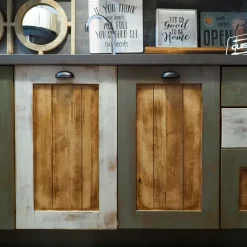 Cucina a prezzo scontato lineare provenzale Cucina nordic  vintage style  in legno^Nuovi Mondi Collection Discount