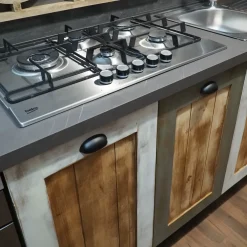 Cucina a prezzo scontato lineare provenzale Cucina nordic  vintage style  in legno^Nuovi Mondi Collection Discount