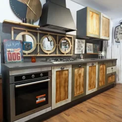 Cucina a prezzo scontato lineare provenzale Cucina nordic  vintage style  in legno^Nuovi Mondi Collection Discount